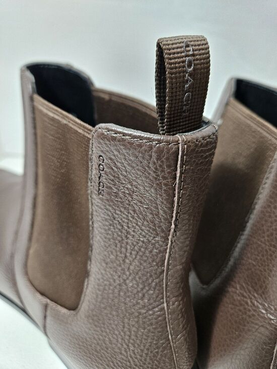 Coach Graham Chelsea Boot Leather Ankle Boots Almond Toe Pull On Size Men\'s 13D